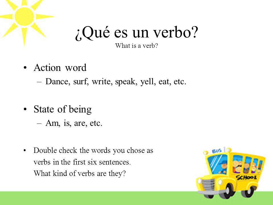 ¿Qué es un verbo What is a verb
