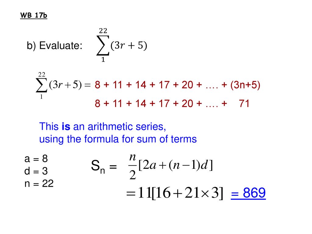 Arithmetic Series And Sigma Ppt Download