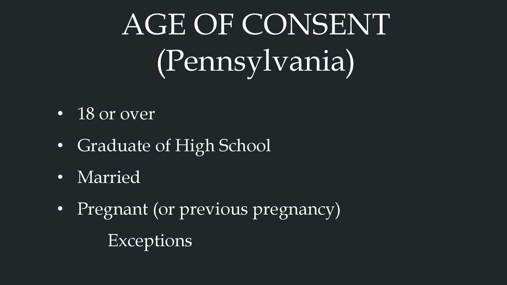 AGE OF CONSENT (Pennsylvania)