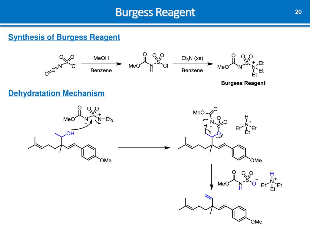 Burgess Reagent Synthesis of Burgess Reagent Dehydratation Mechanism