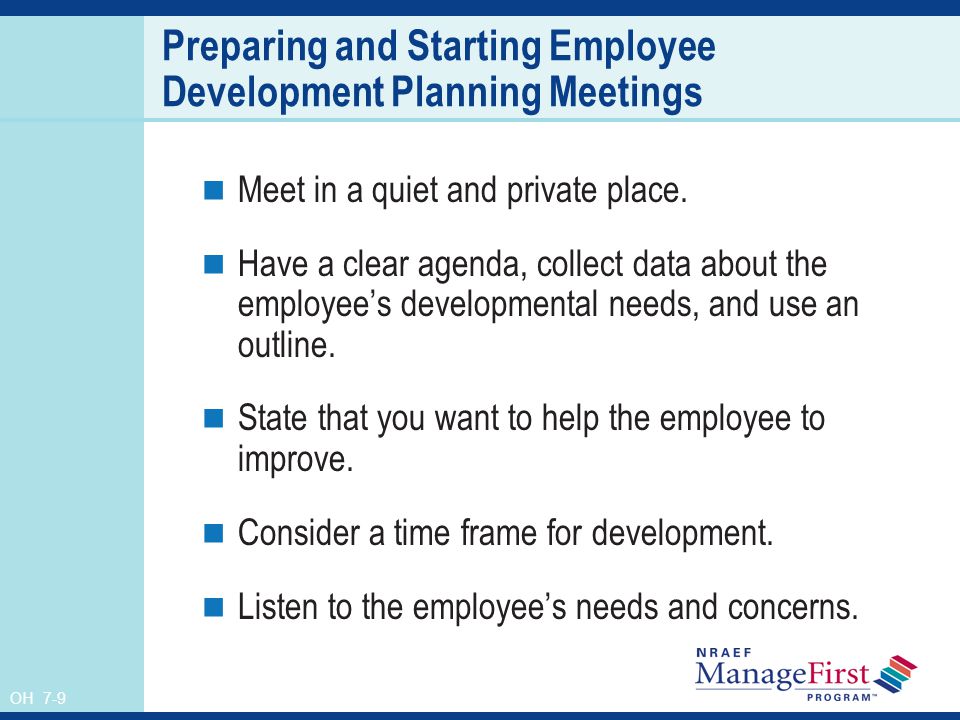 Preparing and Starting Employee Development Planning Meetings