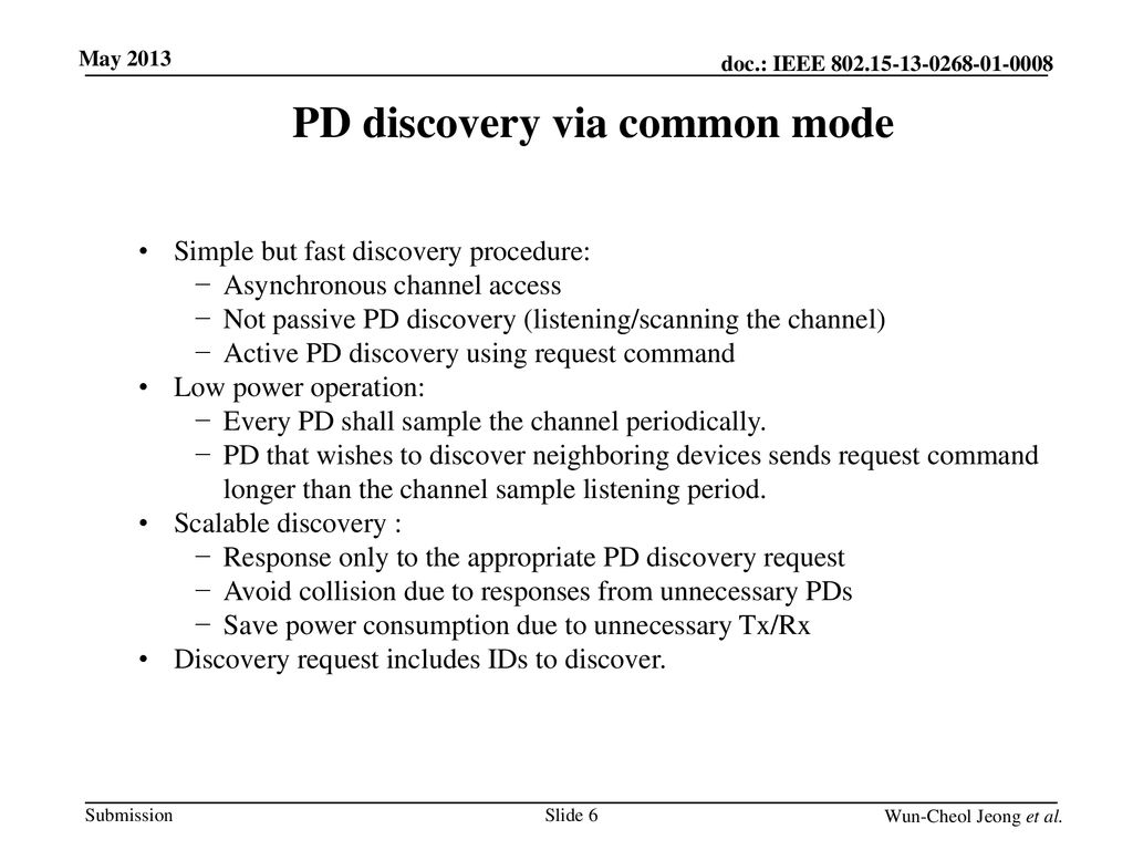 PD discovery via common mode
