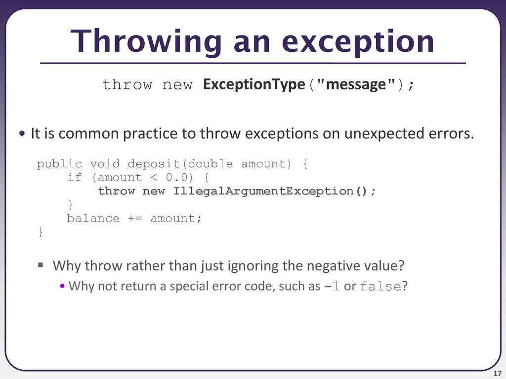 Exceptions and Error-Handling - ppt download