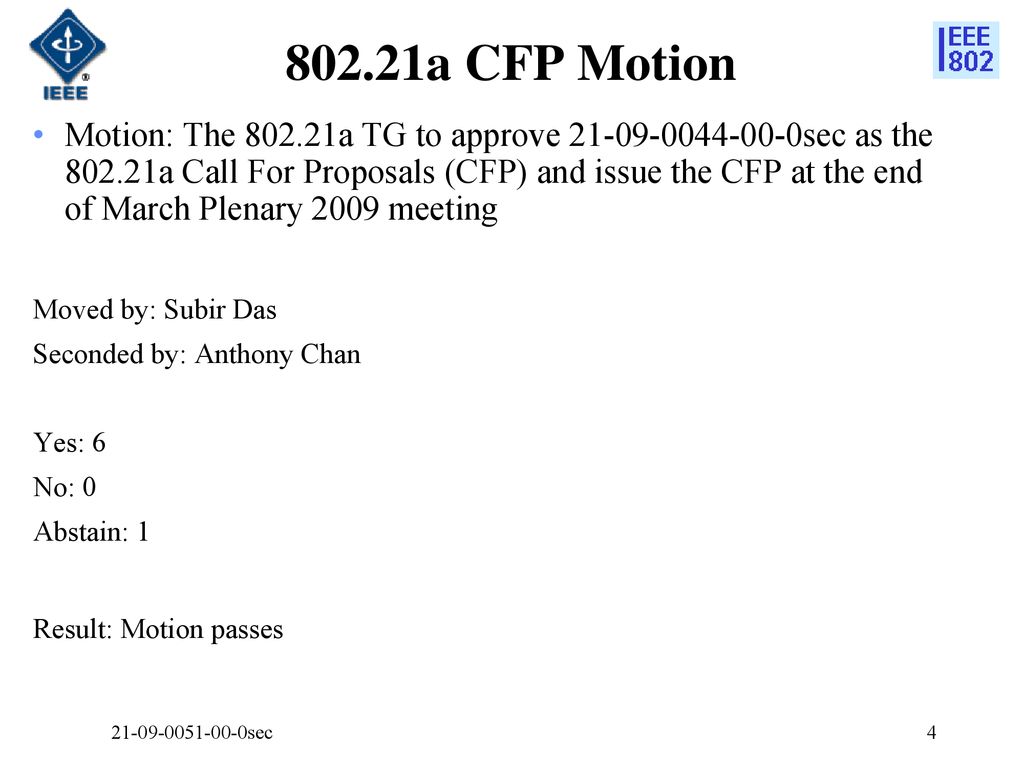 802.21a CFP Motion