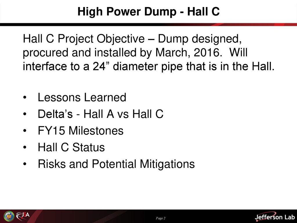 High Power Dump - Hall C