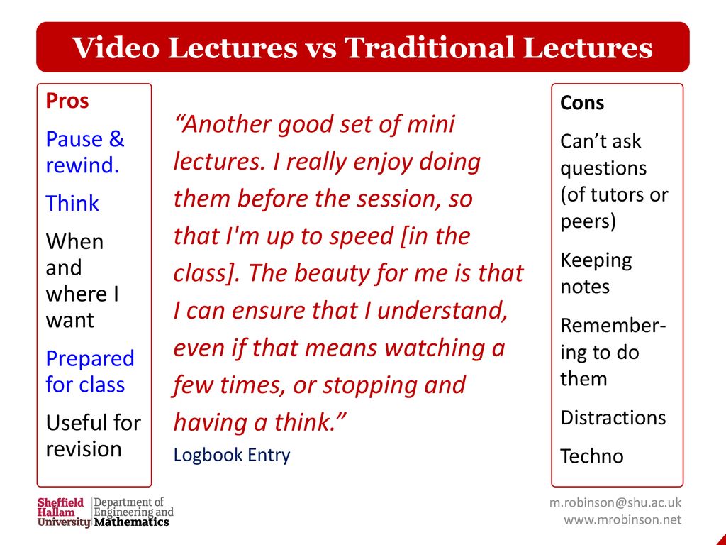 This is why traditional lectures are better than watching a video