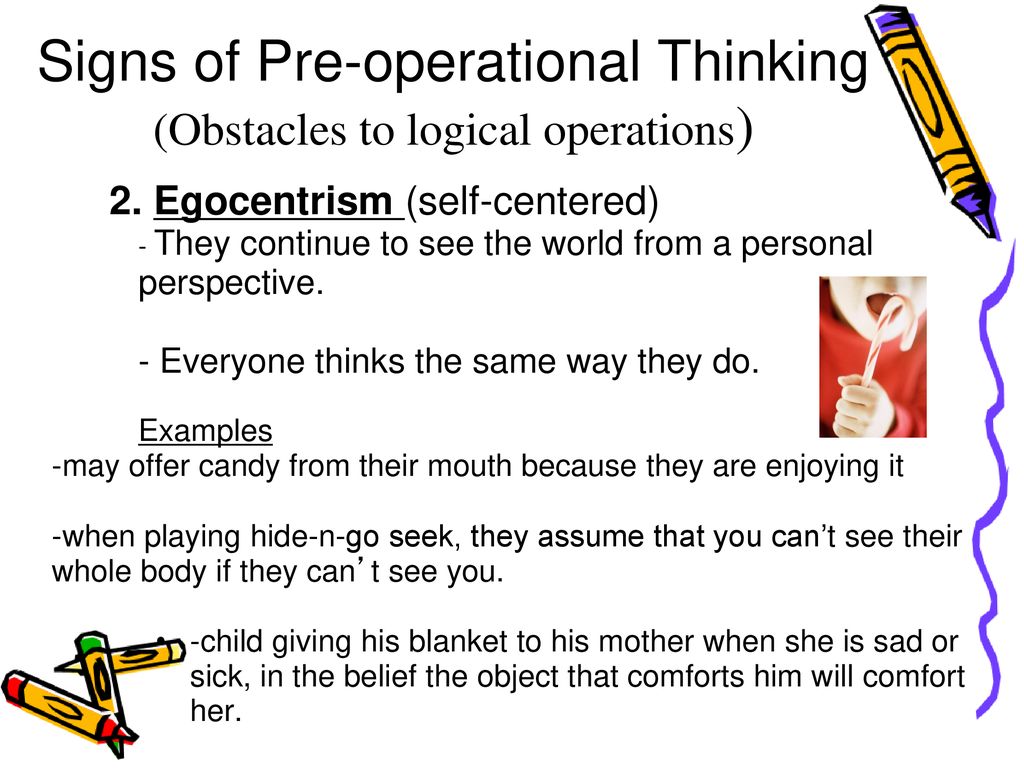 preoperational thought examples