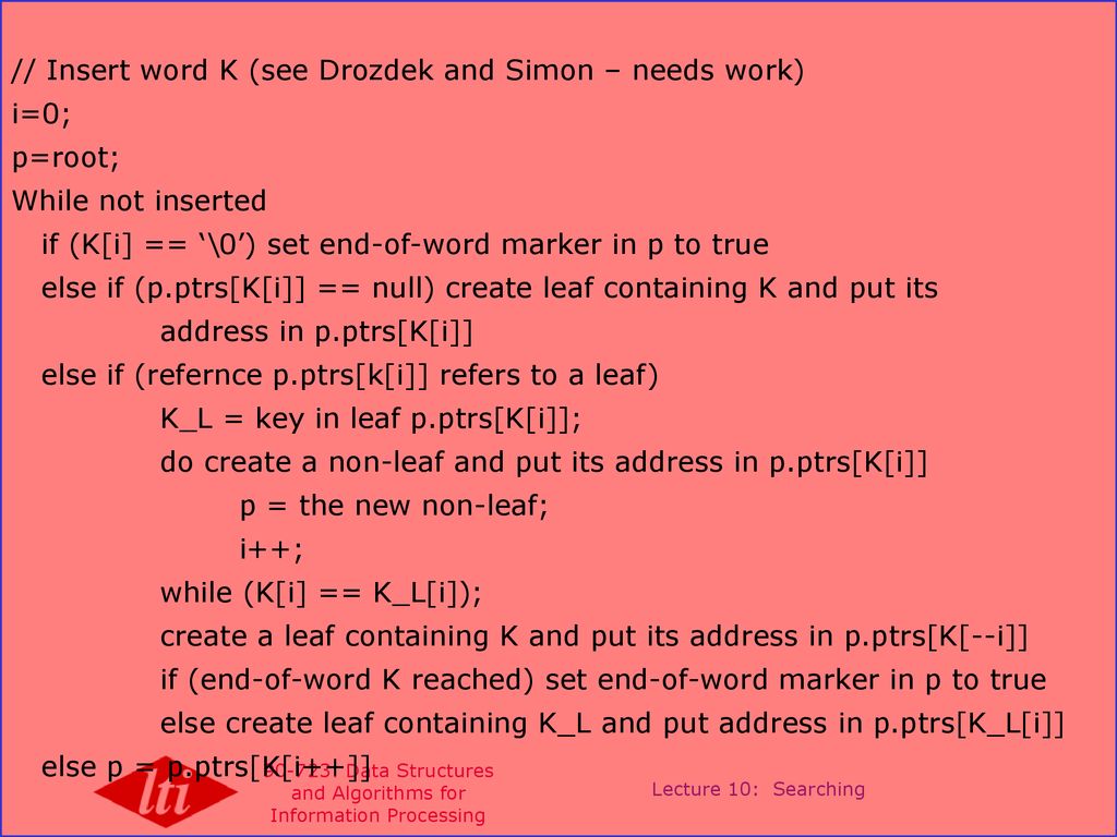 Data Structures and Algorithms for Information Processing - ppt download