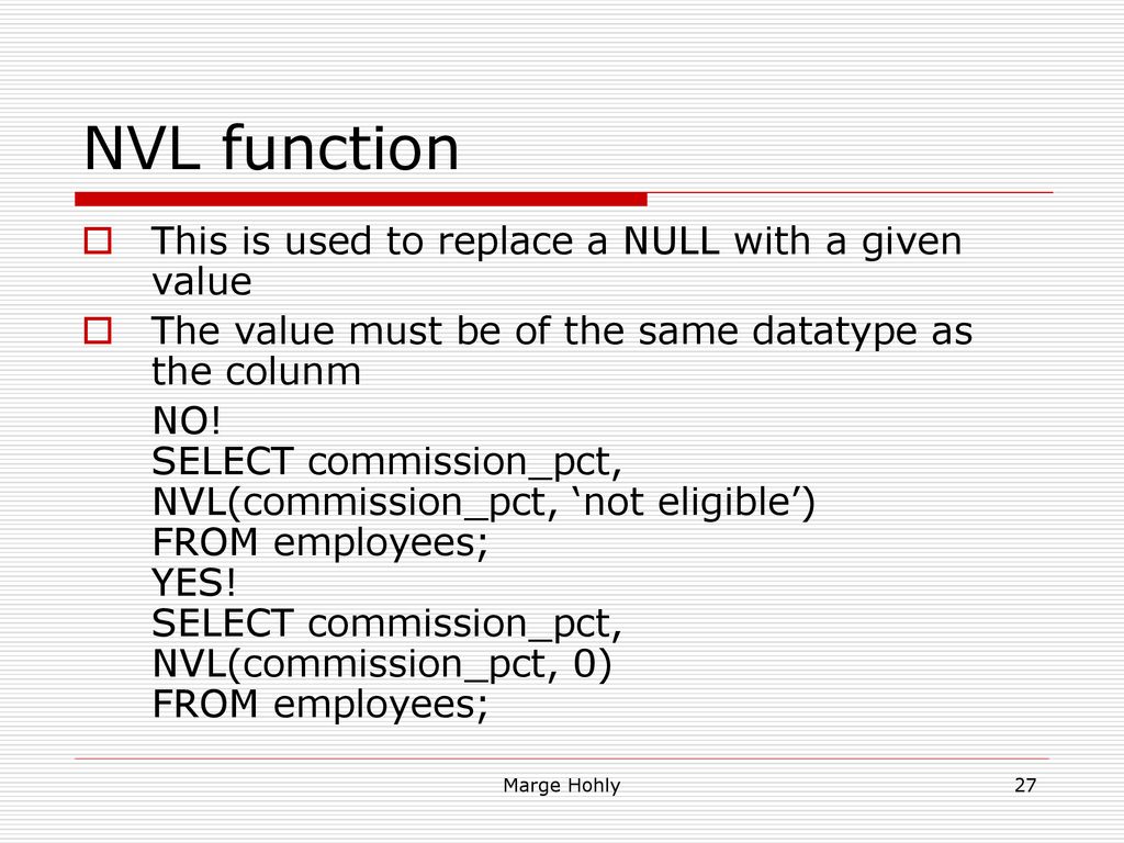 Sections 4 review of joins group functions count distinct nvl