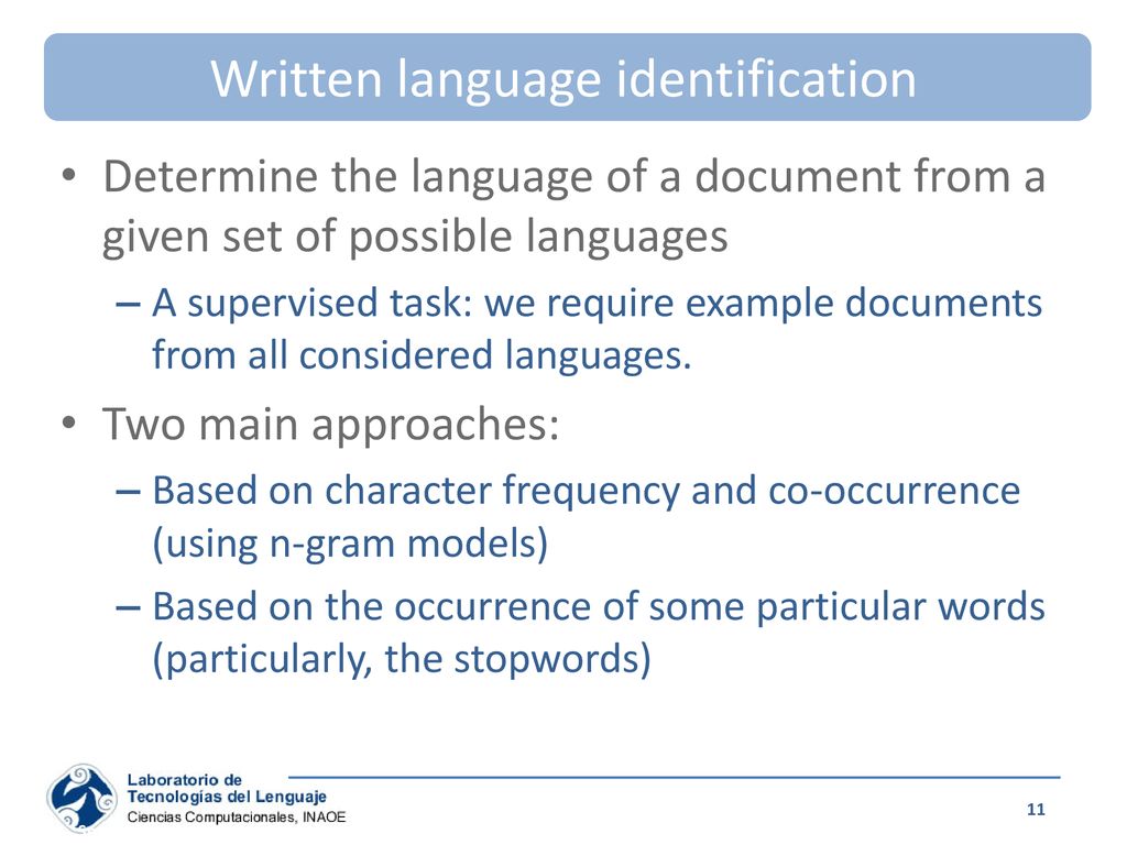 Written language identification