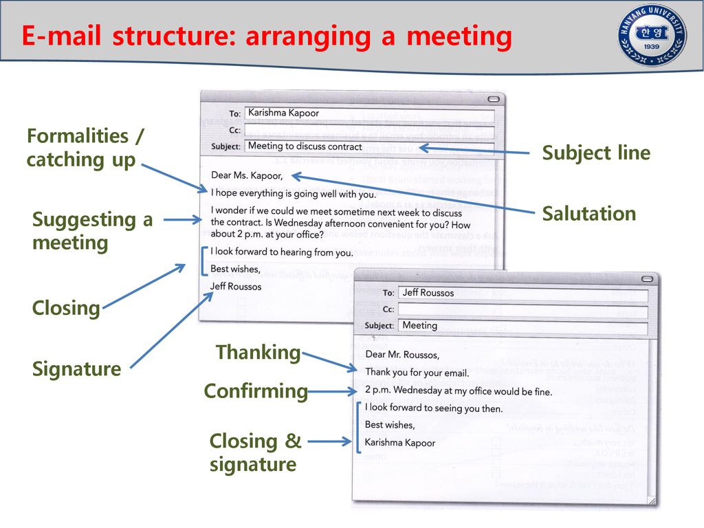 structure: arranging a meeting