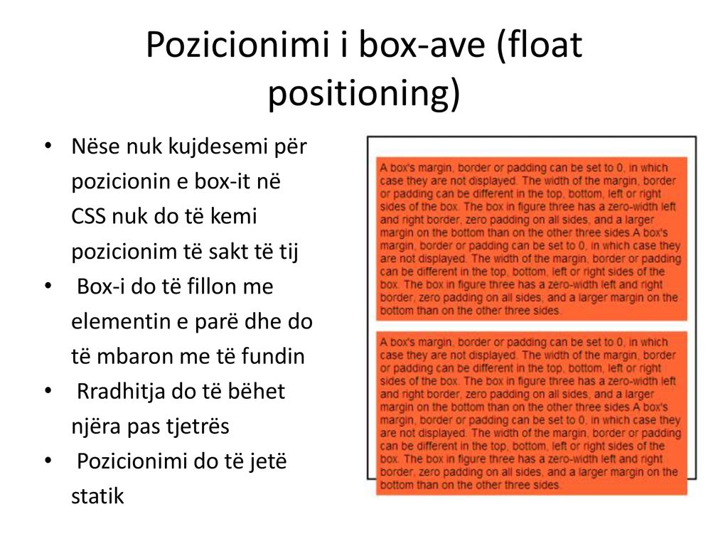 Pozicionimi i box-ave (float positioning)