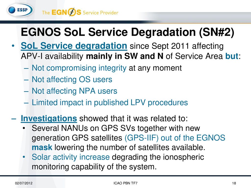 EGNOS SoL Service Degradation (SN#2)