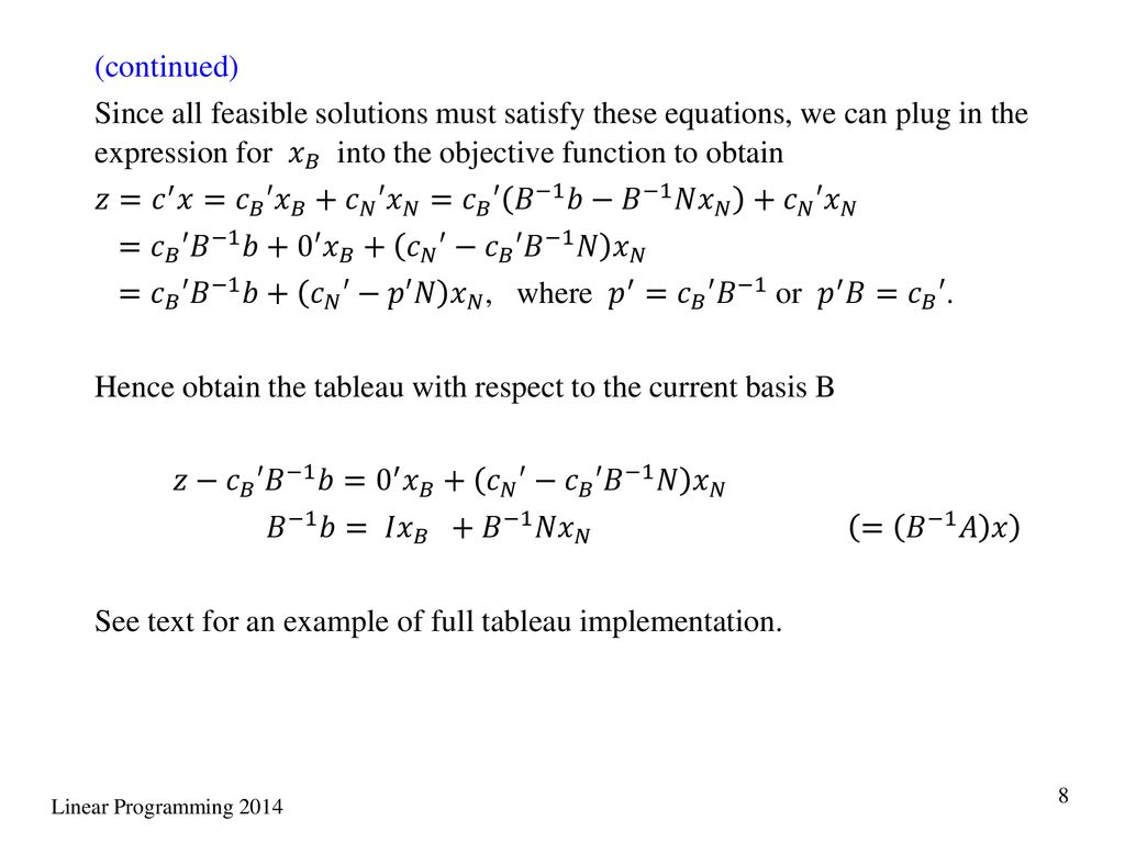 3 3 Implementation 1 Naive Implementation 2 Revised Simplex Method Ppt Download