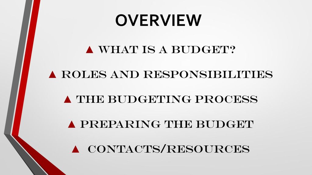 OVERVIEW ▲ What is a Budget