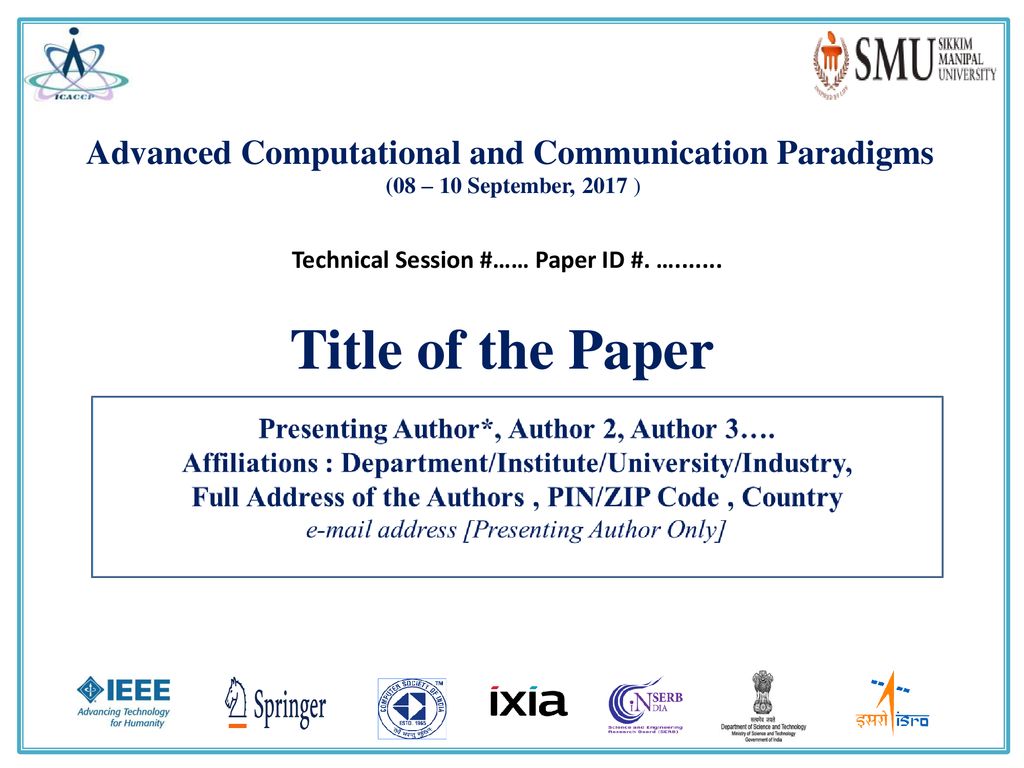 Advanced Computational and Communication Paradigms - ppt download