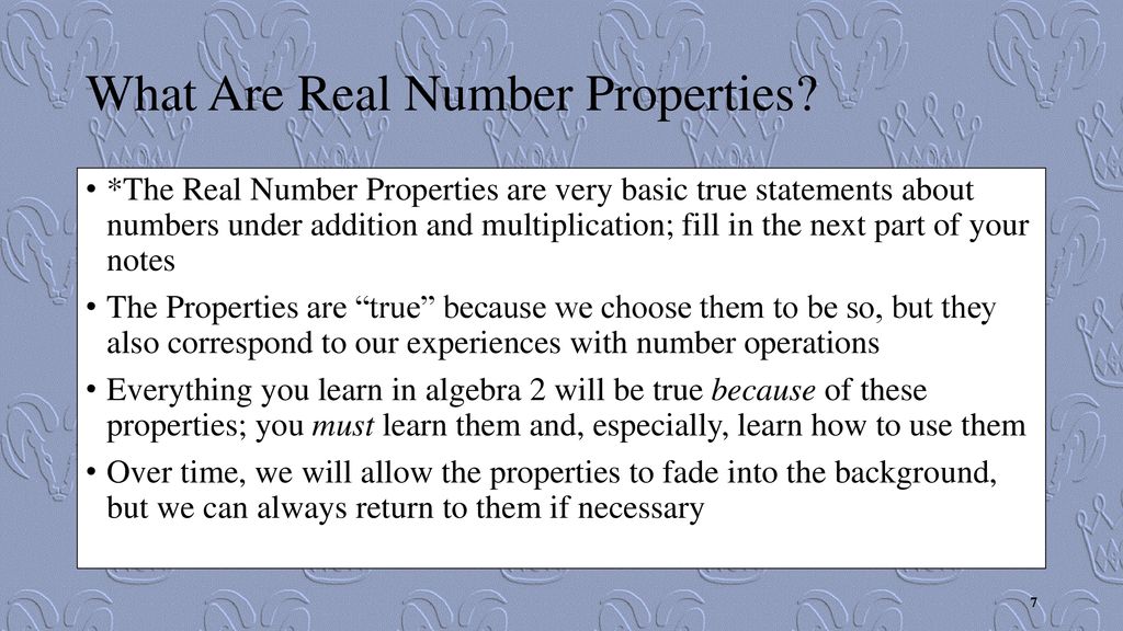 What Are Real Number Properties