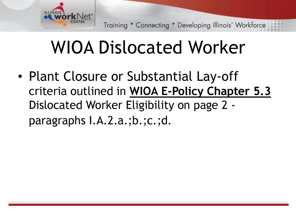 Workforce Innovation and Opportunity Act Eligibility - ppt download