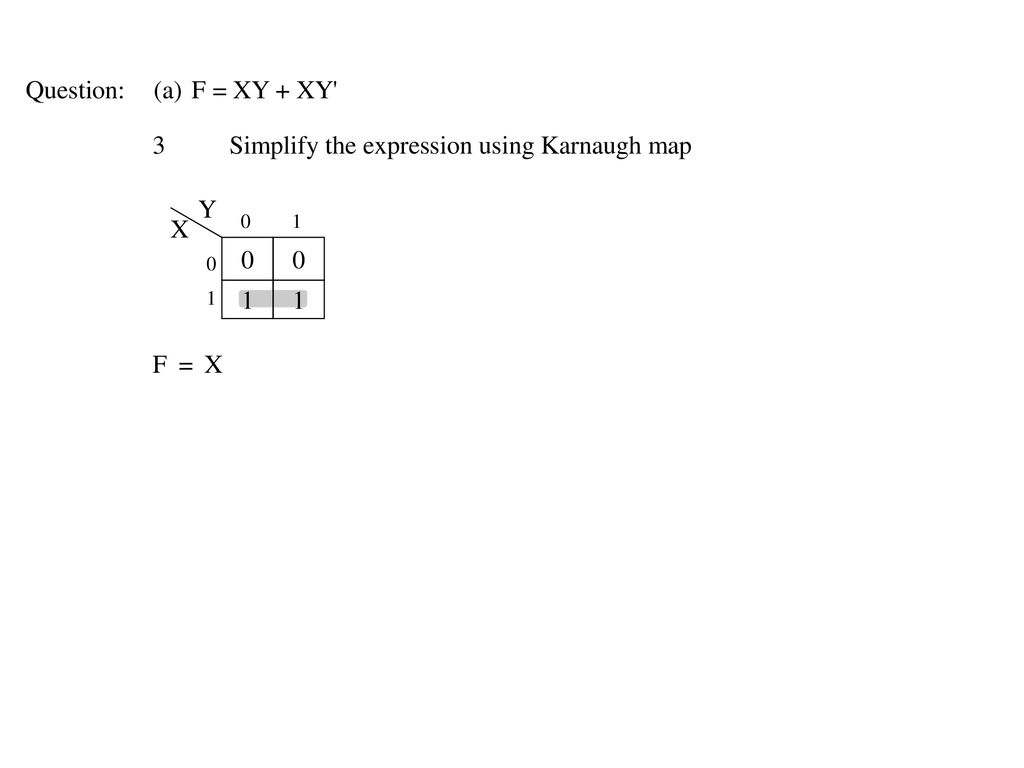 Example Question Consider The Expressions A F Xy Xy Ppt Download
