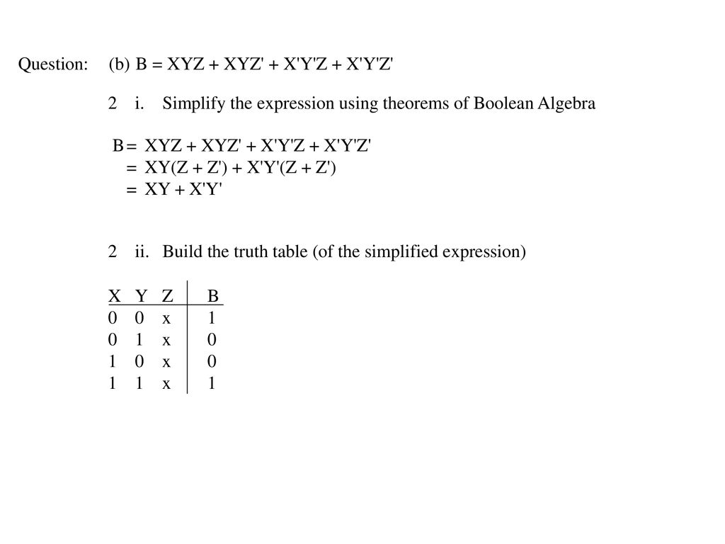 Example Question Consider The Expressions A F Xy Xy Ppt Download Example Question Consider The Expressions A F Xy Xy Ppt Download