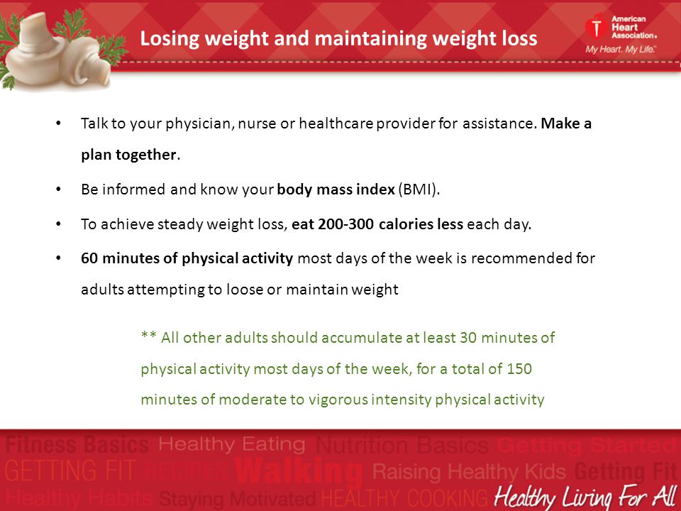 Losing weight and maintaining weight loss