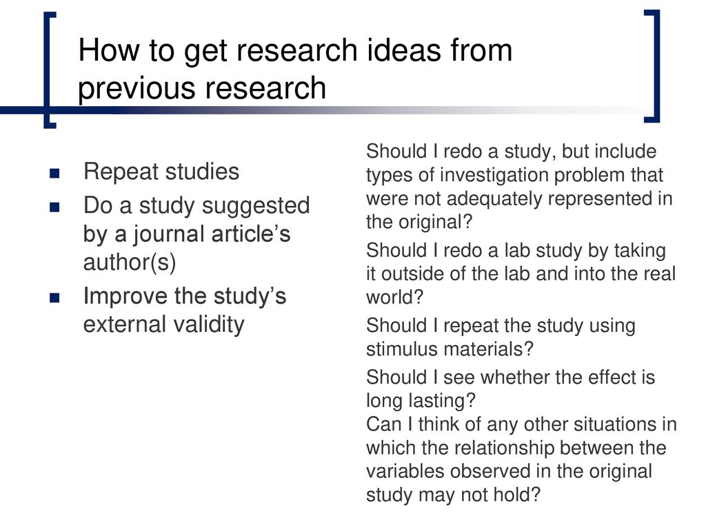 how to get research ideas