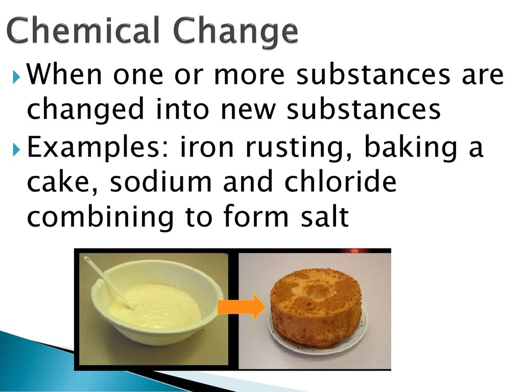 baking a cake chemical change