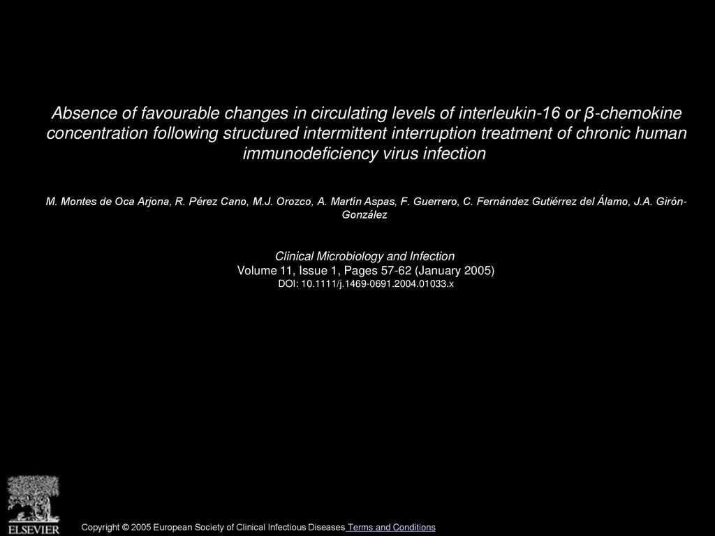 Absence Of Favourable Changes In Circulating Levels Of Interleukin 16 Or B Chemokine Concentration Following Structured Intermittent Interruption Treatment Ppt Download