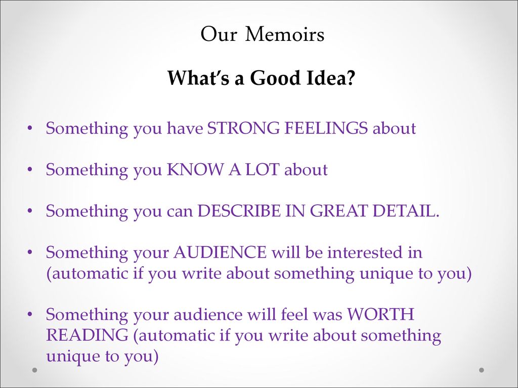 Tips for Writing a Successful Memoir - ppt download