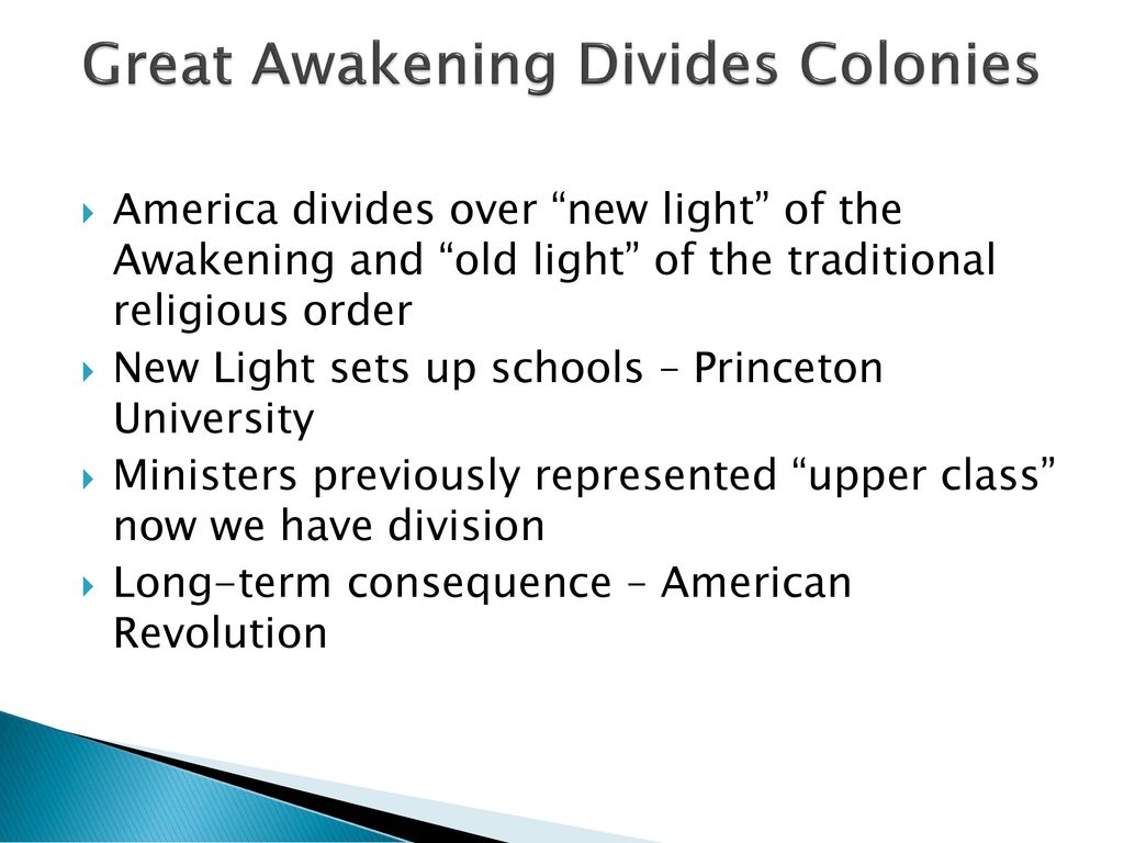 Great Awakening Divides Colonies
