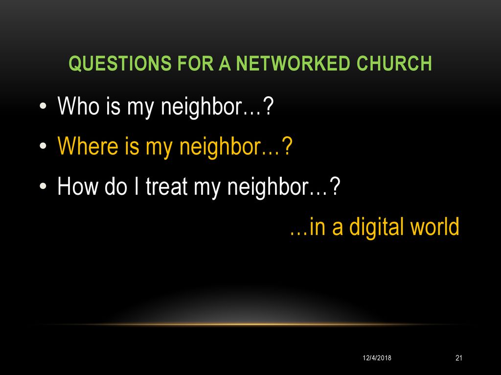 Questions for a Networked ChurcH