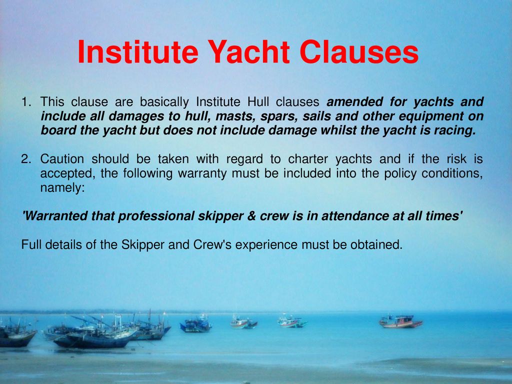 institute yacht clauses ne demek