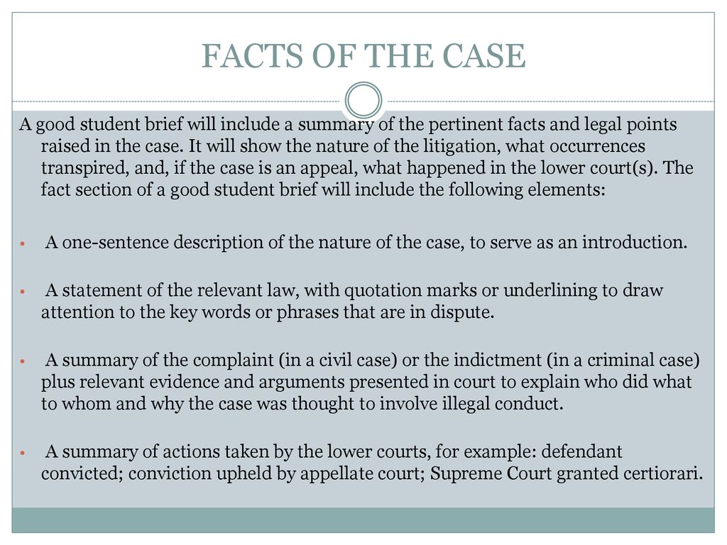 material facts of a case example