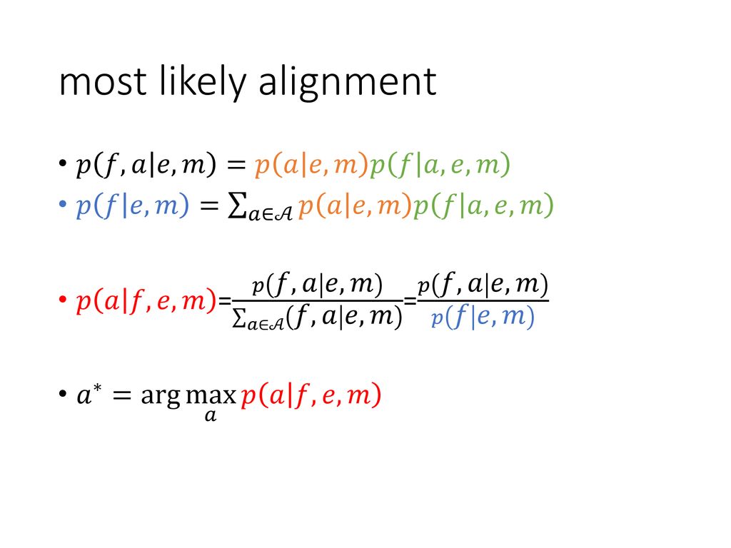 Introduction To Ibm Model 1 2 Alignment Ppt Download