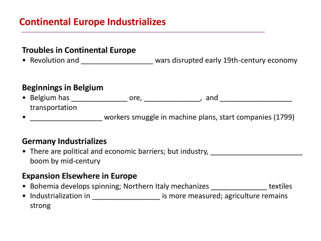 Continental Europe Industrializes