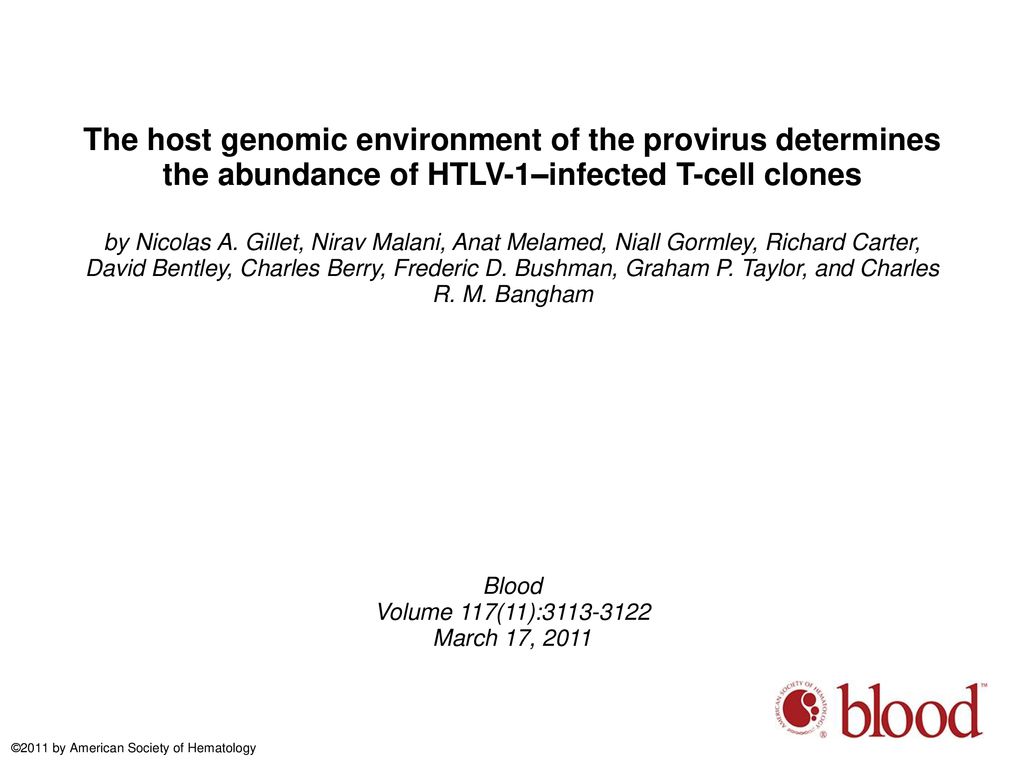 The host genomic environment of the provirus determines the abundance of HTLV-1–infected T-cell clones