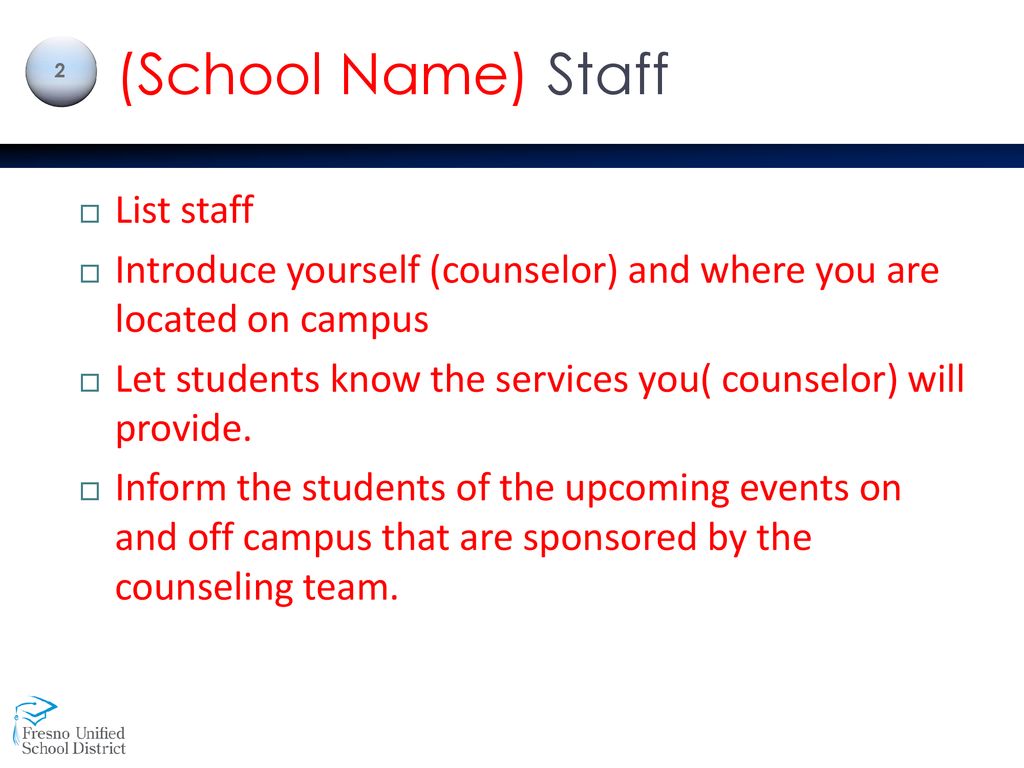 (School Name) Staff List staff