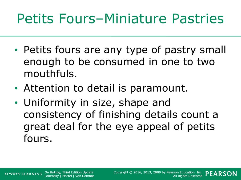 Petits Fours–Miniature Pastries