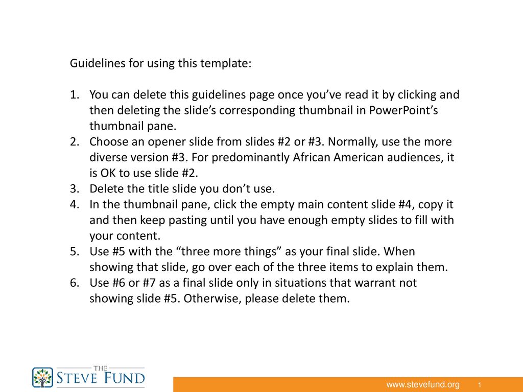 Guidelines for using this template ppt download
