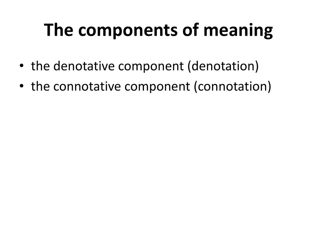 The components of meaning