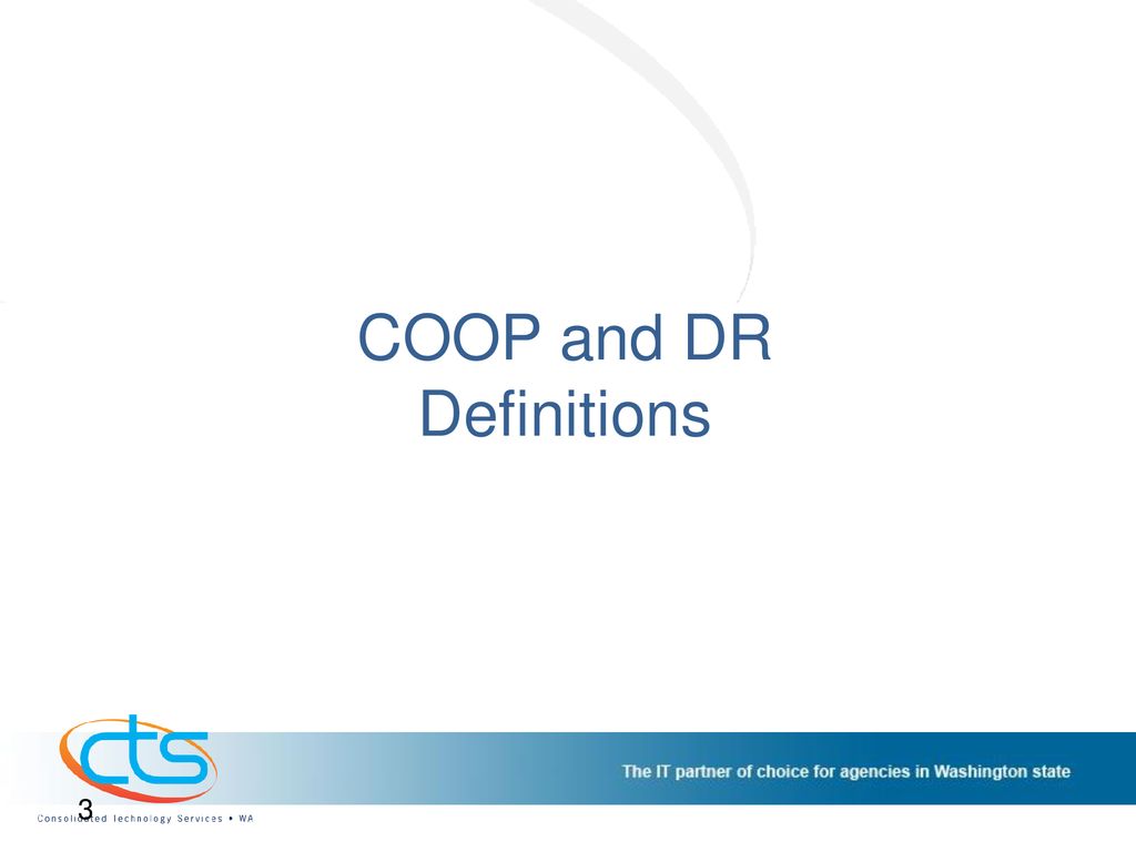 COOP and DR Definitions