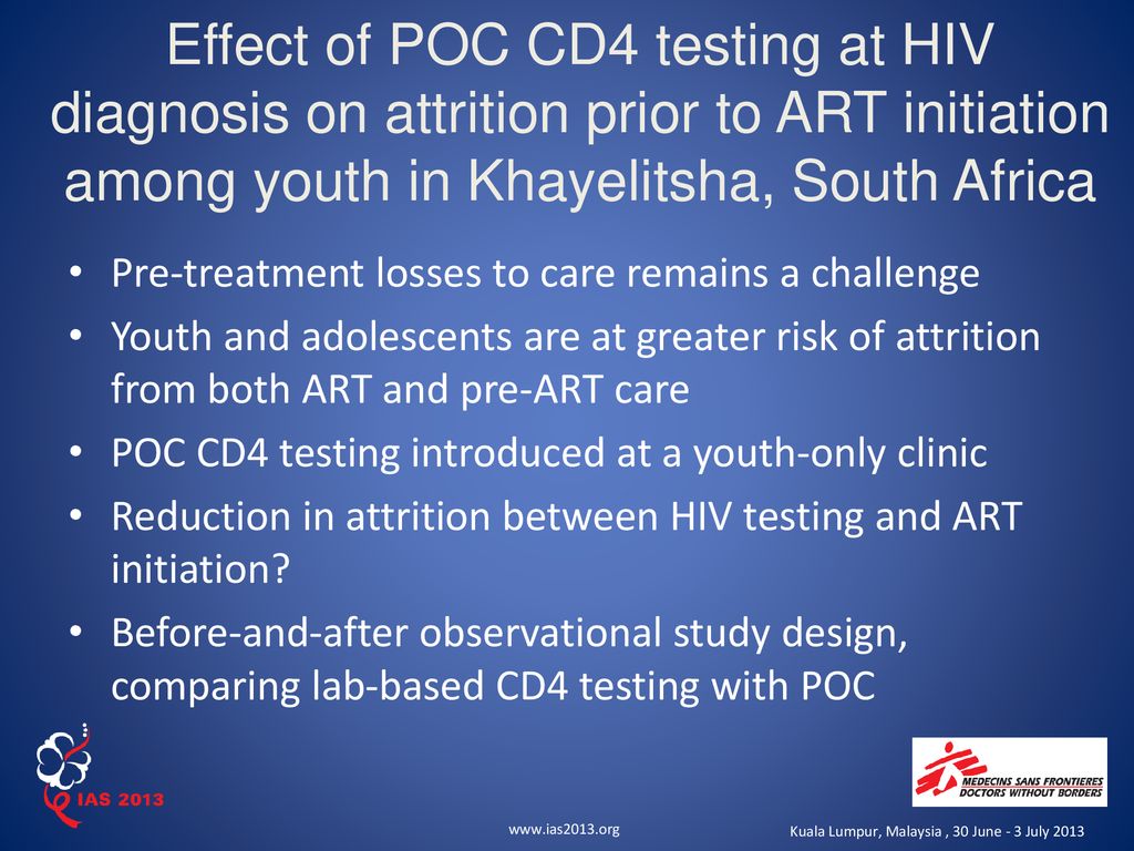 Effect Of Poc Cd4 Testing At Hiv Diagnosis On Attrition Prior To Images, Photos, Reviews