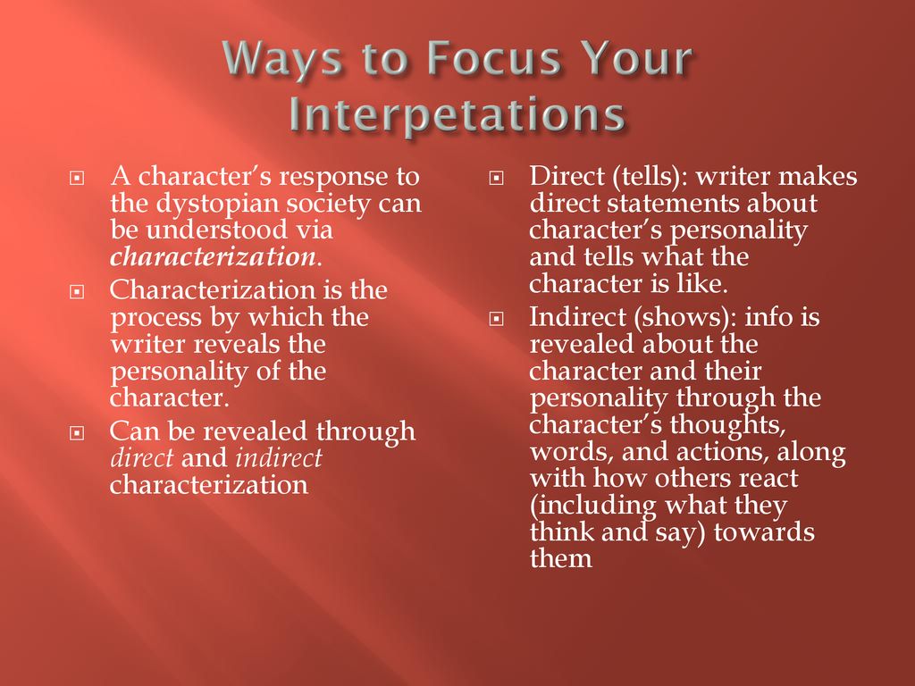 Ways to Focus Your Interpetations
