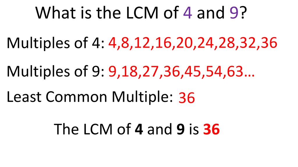LCM of 4 and 9  Methods to Find LCM of 4 and 9