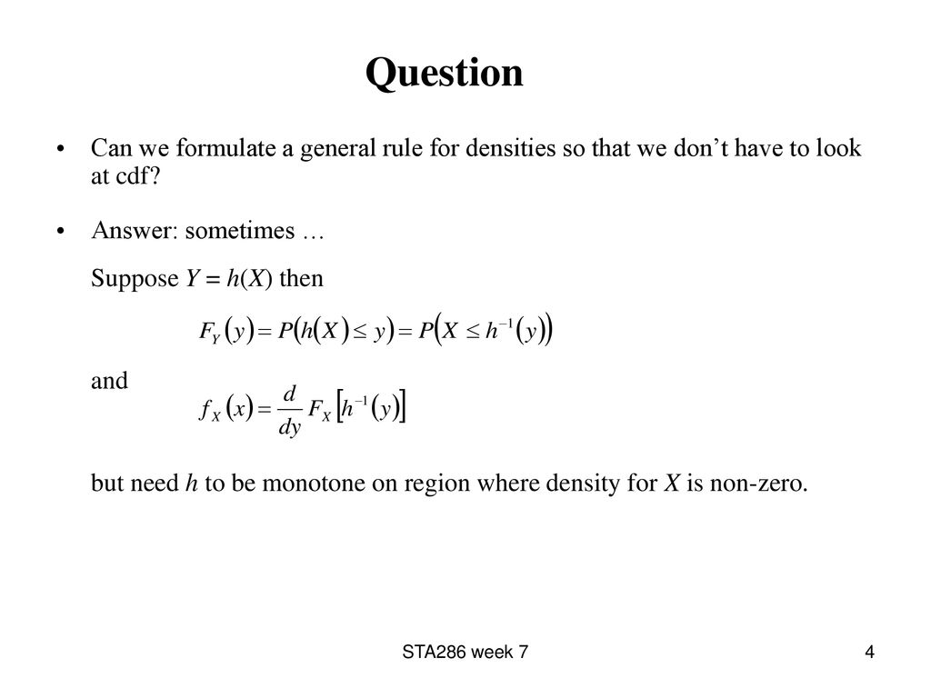 Example Suppose X Uniform 2 4 Let Find Ppt Download