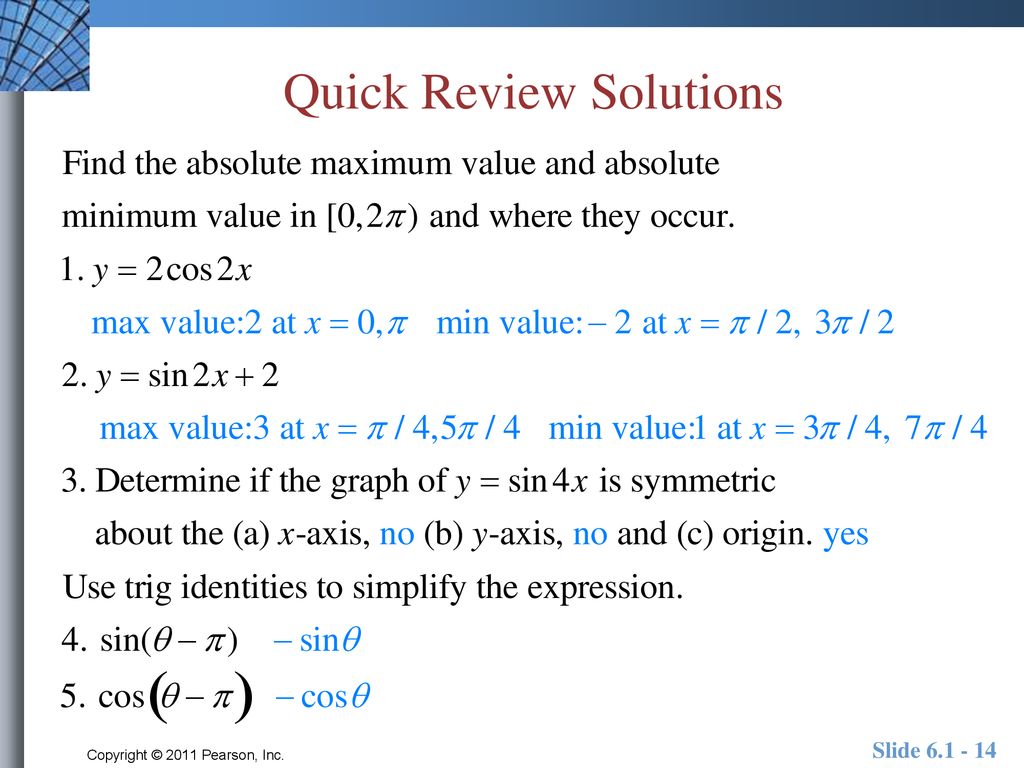 Quick Review Solutions