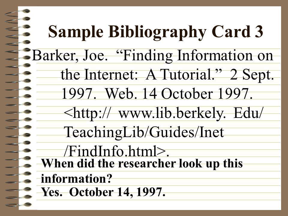 when should you make a bibliography card for a source