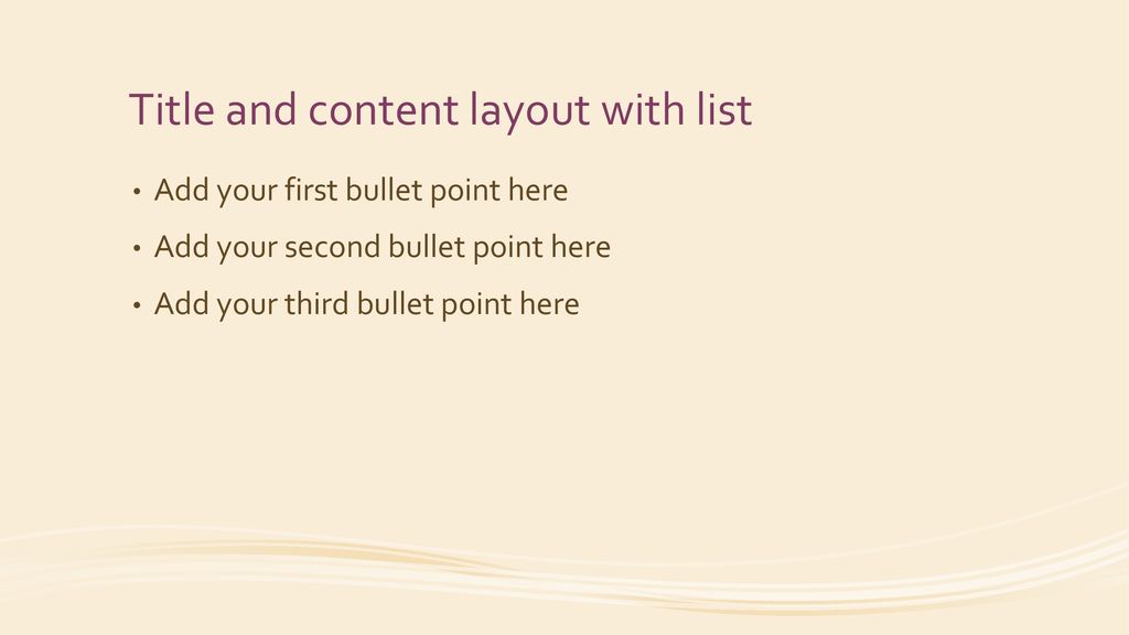 Title and content layout with list