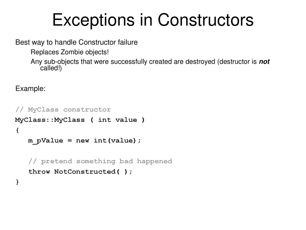 Can You Throw Exception In Constructor C at David Webber blog