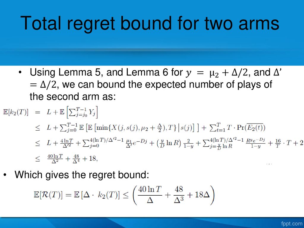 Analysis Of Thompson Sampling For The Multi Armed Bandit Problem Ppt Download